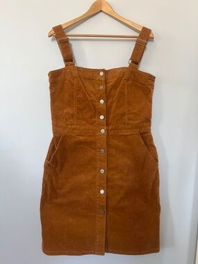 GAP Rust Brown Corduroy Button-Front Mini Dress